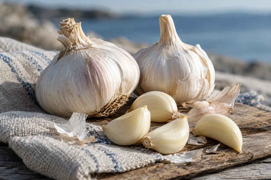 Knoblauchknollen und Zehen